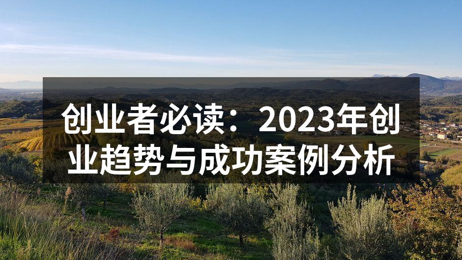 创业者必读：2023年创业趋势与成功案例分析